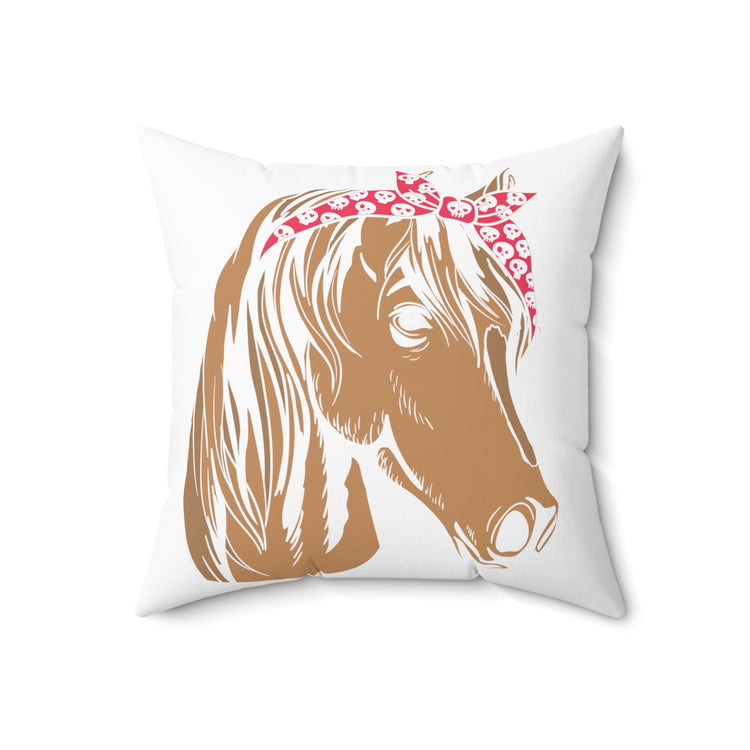 Funny Horsemanship Equestrianism Horseback Racehorse Riding Spun Polyester Square Pillow