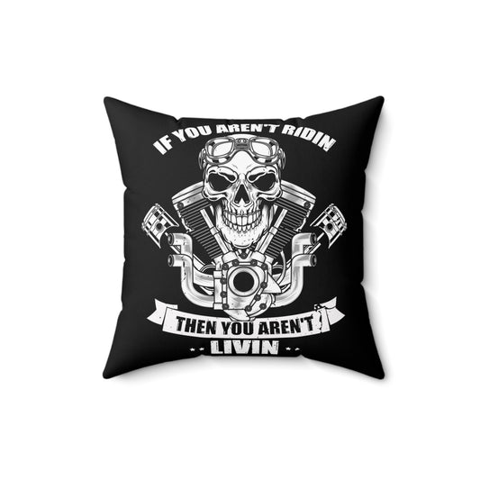 Vintage Motorcyclists Driving Statements Humorous Traveling Spun Polyester Square Pillow