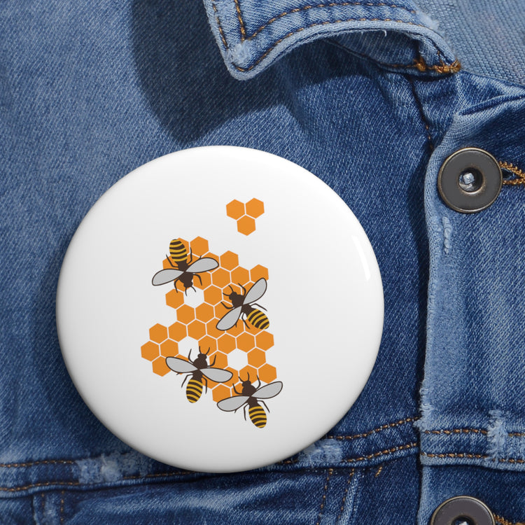 Beehive Bees Beekeeper Environmentalist Yellow Bee Hive Lover Graphic T Shirt Custom Pin Buttons