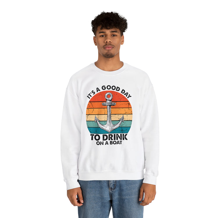 Humorous Its A Nice Day To Drink On A Boat Kayaking Graphic Unisex Crewneck Sweatshirt