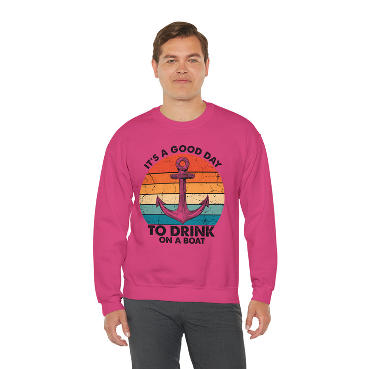 Humorous Its A Nice Day To Drink On A Boat Kayaking Graphic Unisex Crewneck Sweatshirt