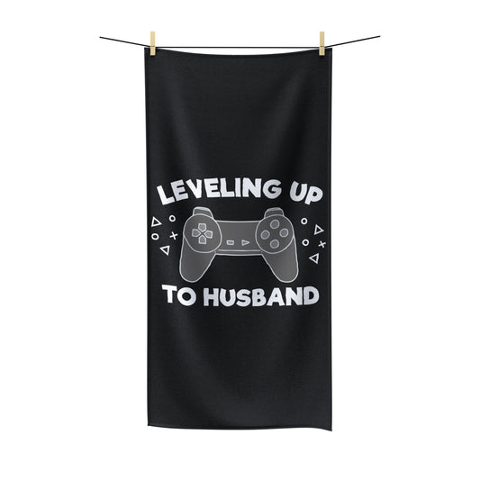 Leveling Up To Husband Honeymoon Shirt | Honeymoon Shirts | Just Married Shirts | Engagement Shirts | Groom Shirt | Anniversary Gift Polycotton Towel