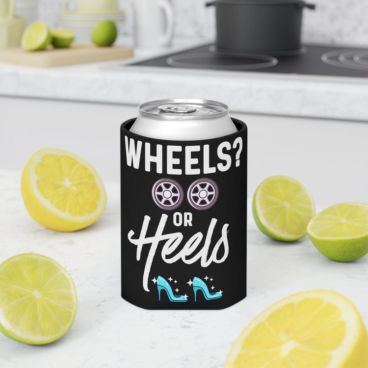 Wheels or Heels Gender Reveal Can Cooler