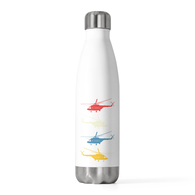 Retro Military Service Helicopters Aviator Tee Shirt Gift Cute Flying Aircraft Graphic Men Women T Shirt 20oz Insulated Bottle