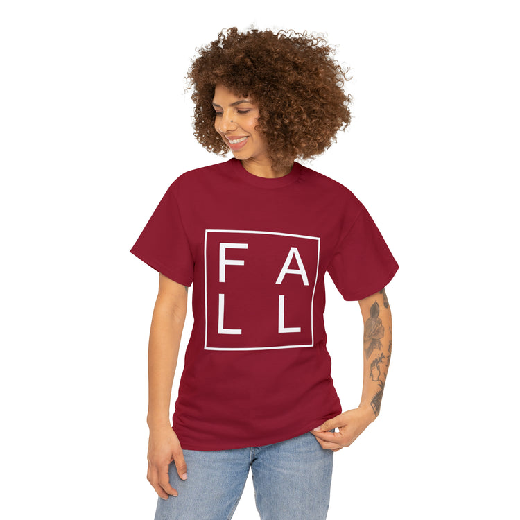 Shirt Funny Fall Square Autumn Harvest Thanksgiving Humor Seasonal T- Shirt Unisex Heavy Cotton Tee