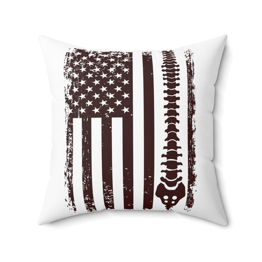 Hilarious Chiropractor Nationalistic Nationalism Physician Banner Orthopedic Osteopathy Spun Polyester Square Pillow