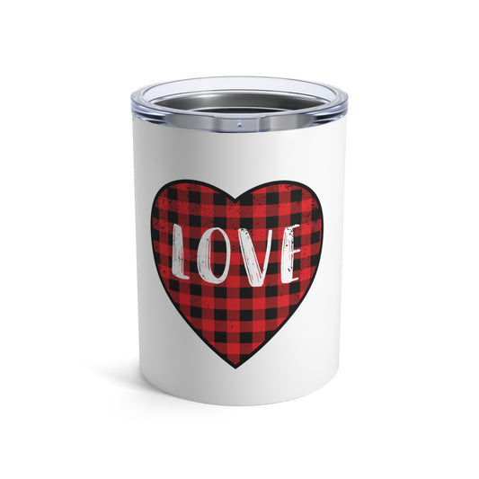 Motivational Checkered Hearts Couples Lovers Illustration Inspirational Plaid Heart Spouses Valentines Gags Tumbler 10oz