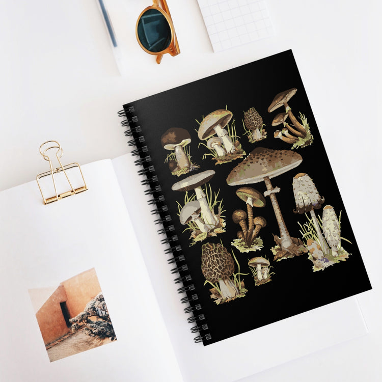 Mushroom Hunting Botanical Spiral Notebook - Ruled Line