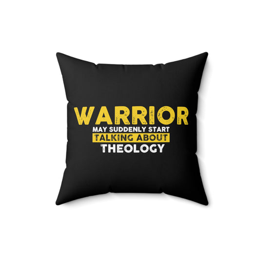 Inspiring Fighting Prayer Uplifting Theologists Pastor Catholic Spun Polyester Square Pillow