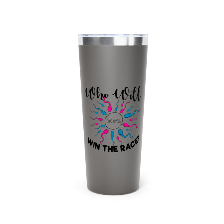 Who Will Win The Race Funny Gender Announcement Insulated Tumbler, 22oz