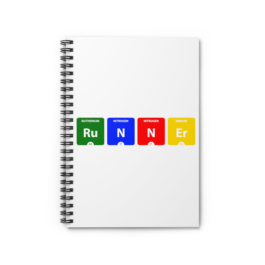 Funny Runner Periodic Table of Elements Spiral Notebook - Ruled Line