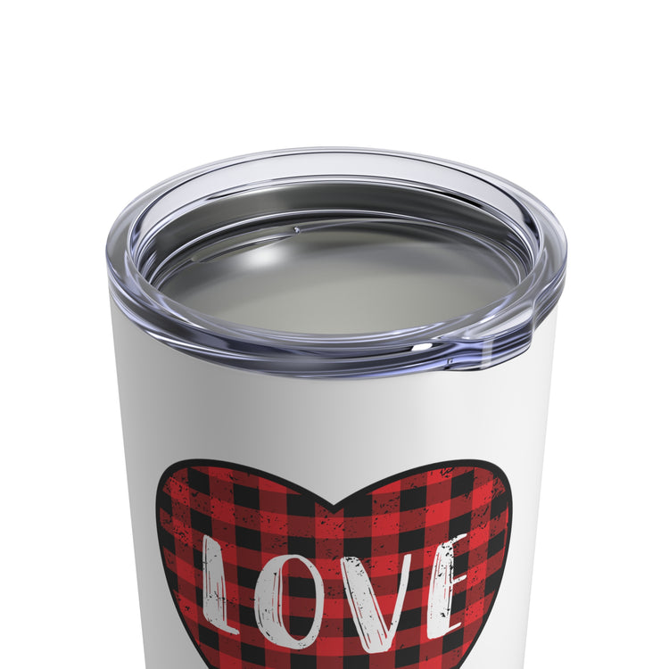 Motivational Checkered Hearts Couples Lovers Illustration Inspirational Plaid Heart Spouses Valentines Gags Tumbler 10oz