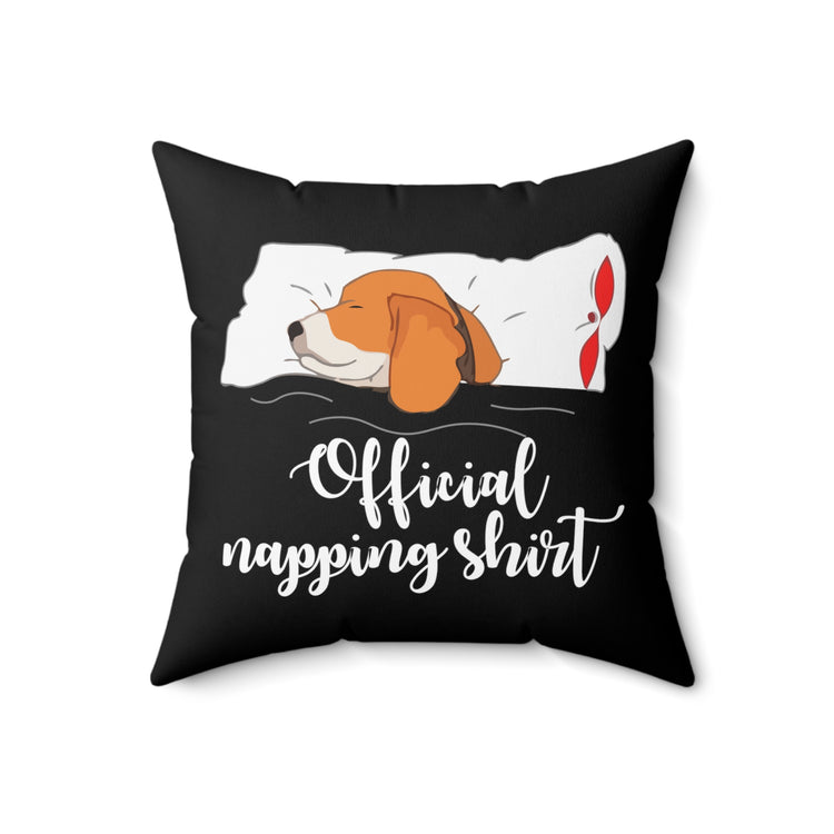 Hilarious Puppies Pet Snoozing Drowsing Lover Spun Polyester Square Pillow