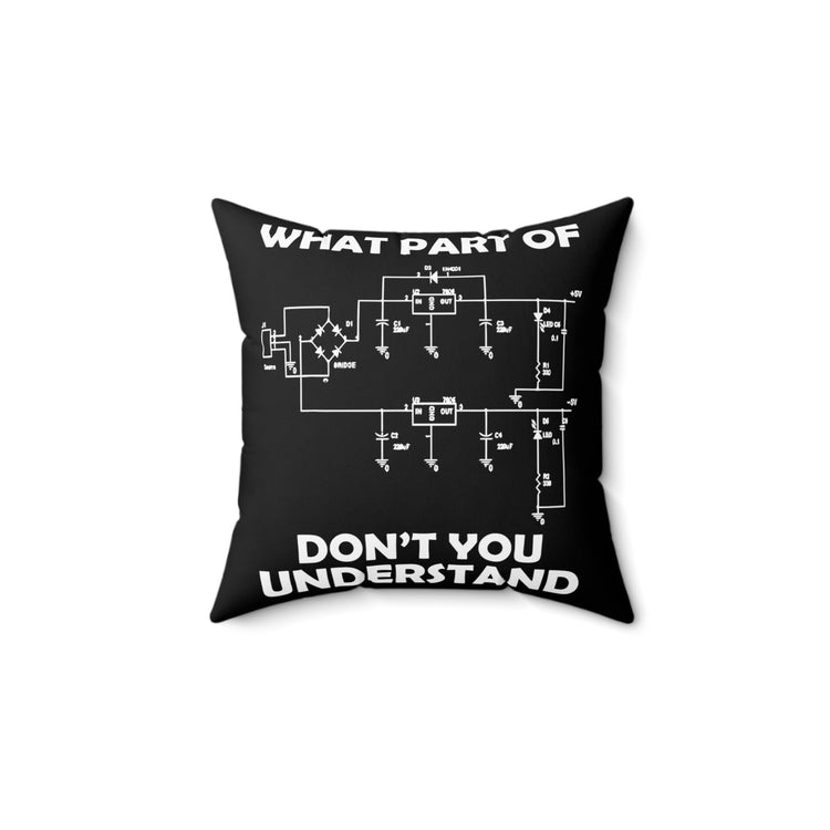 Hilarious Electronics Motor Engines Technologist Machinist Tech Fan Spun Polyester Square Pillow