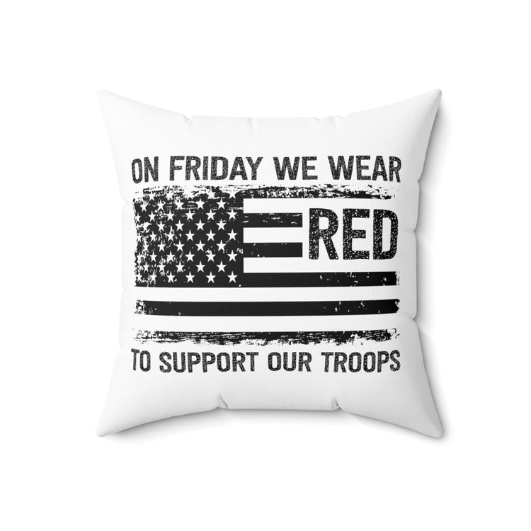 Vintage Patriotic America Veterans USA Graphic Spun Polyester Square Pillow