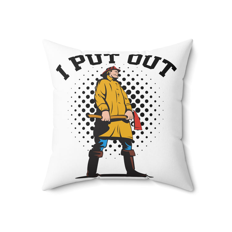 Hilarious Engineman Ladderman Smokes Jumpers Lifesaver Spun Polyester Square Pillow