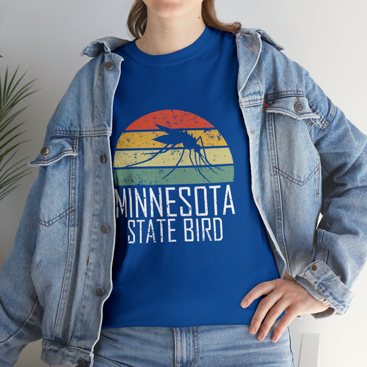 Shirt Funny Minnesota State Mosquitoes Bug Graphic Camping Outdoor Insect Wilderness T-Shirt Unisex Heavy Cotton Tee