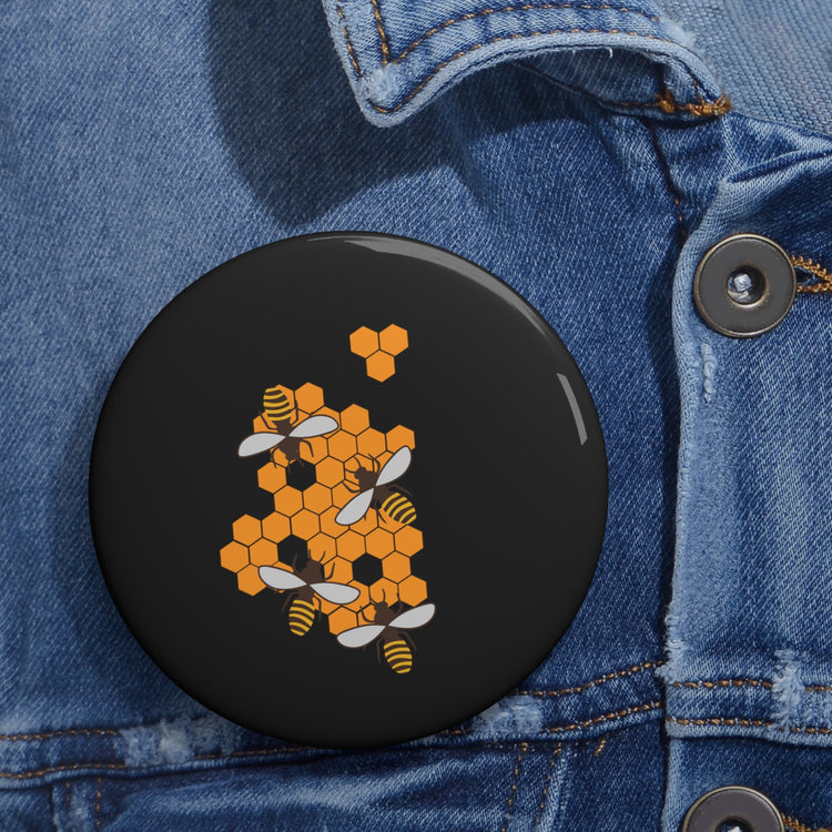 Beehive Bees Beekeeper Environmentalist Yellow Bee Hive Lover Graphic T Shirt Custom Pin Buttons