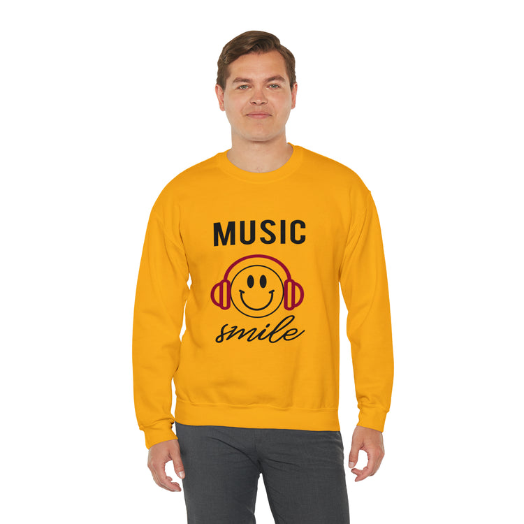 Awesome Music Lover Smiley DJ Face Awesome Unisex Crewneck Sweatshirt