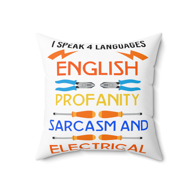 Humorous Electronics Motor Engines Technologist Machinist Polyester Square Pillow