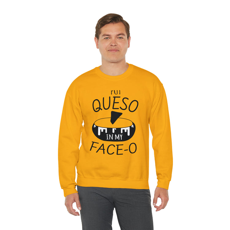 Humorous Mexican Queso Enthusiasts Food Illustration Gags Unisex Crewneck Sweatshirt