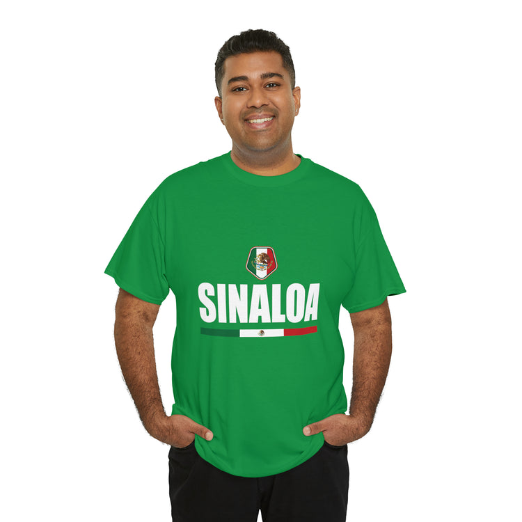 Shirt Funny Sinaloa Mexico Flag Illustration Mexican Pride Symbol T-Shirt Unisex Heavy Cotton Tee