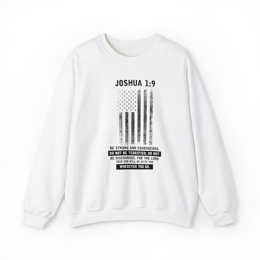 Inspiring USA Flag Joshua Christians Firefighters Catholic Pastor Unisex Crewneck Sweatshirt