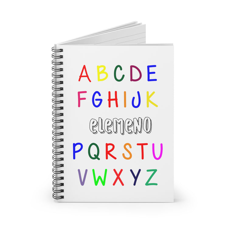 Funny Alphabet Kids Elemeno A to Z Teacher Spiral Notebook - Ruled Line