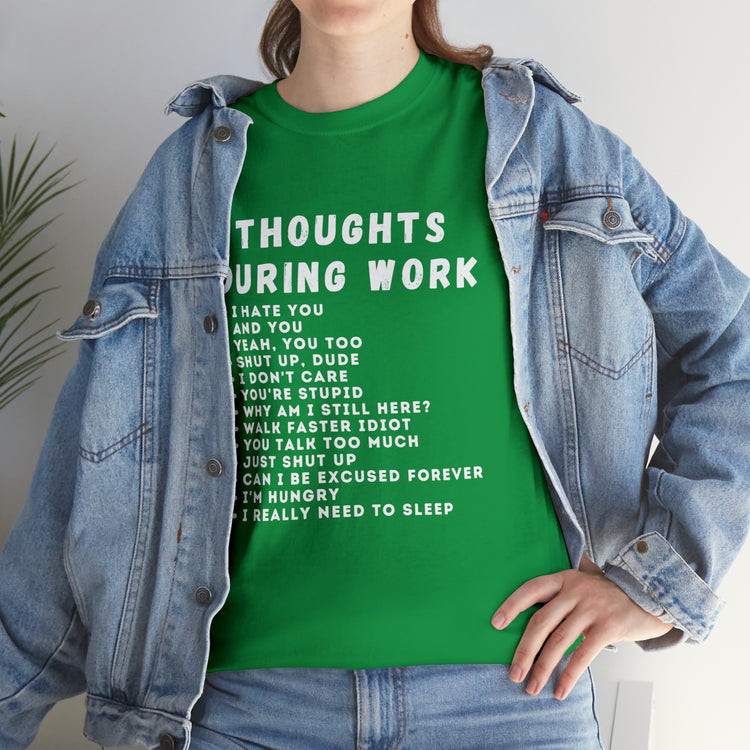 Shirt Funny Thoughts While Working Introverts Serenity Mindfulness Professional Inner T-Shirt Unisex Heavy Cotton Tee