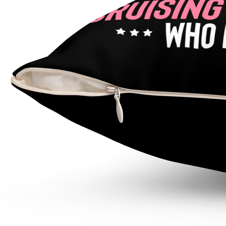 Hilarious Apparently We're Cruising Leisure Flamingos Yacht Ease Spun Polyester Square Pillow