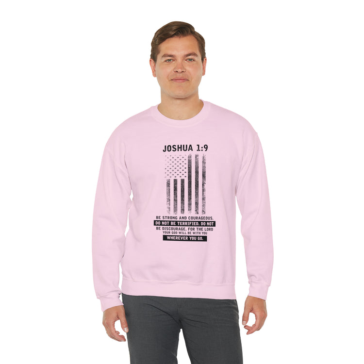 Inspiring USA Flag Joshua Christians Firefighters Catholic Pastor Unisex Crewneck Sweatshirt