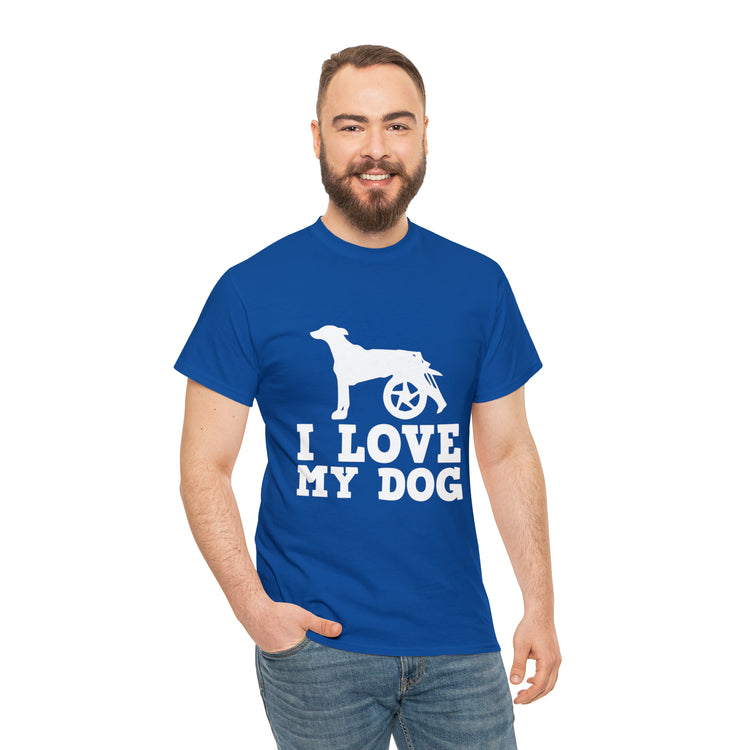 Shirt Funny Loving My Handicap Dog Appreciation Inspirational Pet Disability Awareness T-Shirt Unisex Heavy Cotton Tee