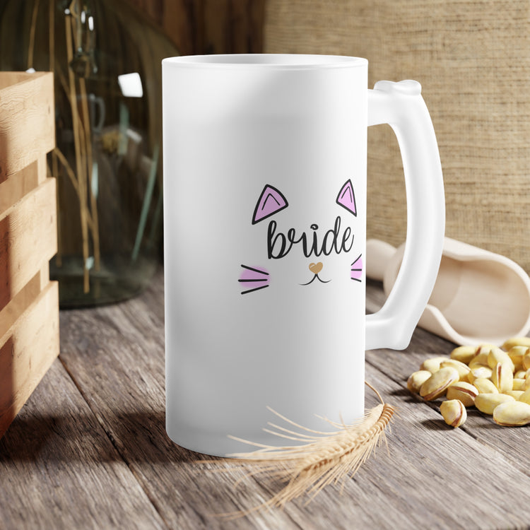 Bride Cat Bachelorette Team Bride Shirt Bridal Party Shower Frosted Glass Beer Mug