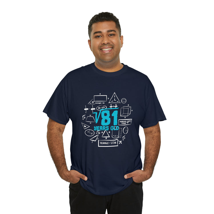 Shirt Funny Square Root 9th Birthdays Graphic Math Geek Numerical T-Shirt Unisex Heavy Cotton Tee