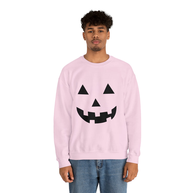 Humorous Pumpkins Illustration Tricks Treats Graphic Gag Unisex Crewneck Sweatshirt