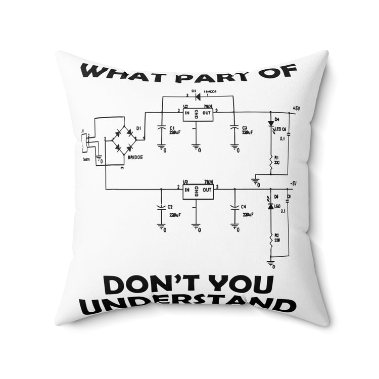 Hilarious Electronics Motor Engines Technologist Spun Polyester Square Pillow