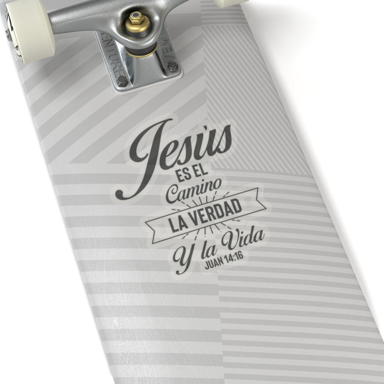 Novelty Él Es El camino, La Verdad Y La Vida Juan 14:16 Vintage Scripture Christianity Believer Enthusiast Kiss-Cut Stickers