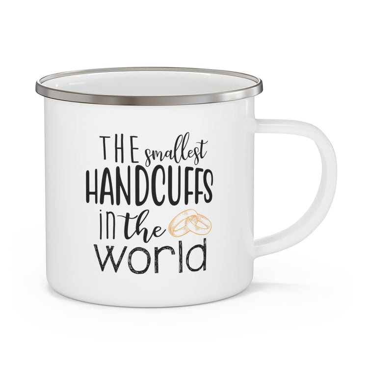 The smallest handcuffs in the world Wedding Bachelorette Enamel Camping Mug