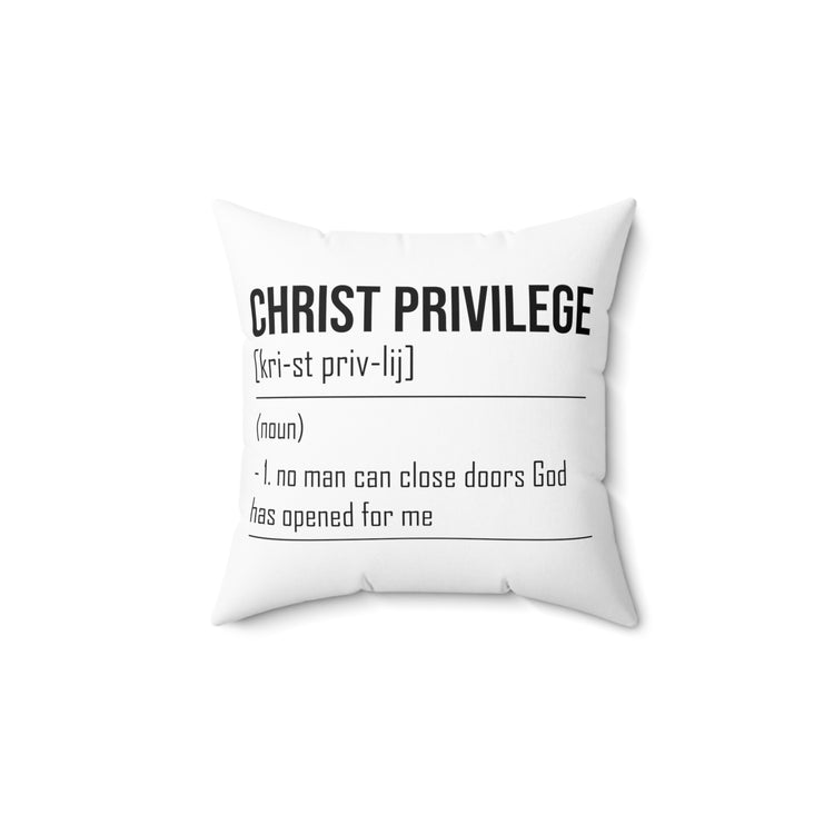 Inspirational Christianity Privileges Motivational Religious Advantages Scriptures Line Spun Polyester Square Pillow