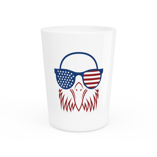 Cute Patriotic Eagle American Flag Graphic Men Women T Shirt Novelty 4th Of July Freedom Pride Tee Shirt Gift Shot Glass