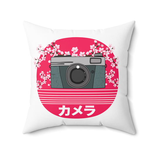 Hilarious Old-Fashioned DSLR Photography Cameraman Spun Polyester Square Pillow