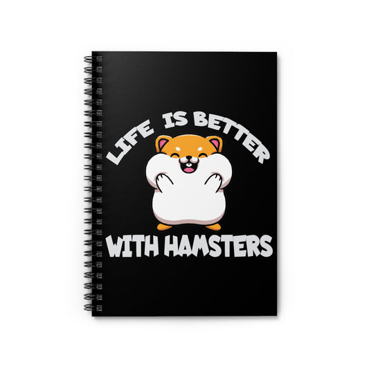 Cute Hamsters Hoard Adorable Beloved Little Pet Humorous Fur Parent Keeper Lover Men Women Spiral Notebook - Ruled Line