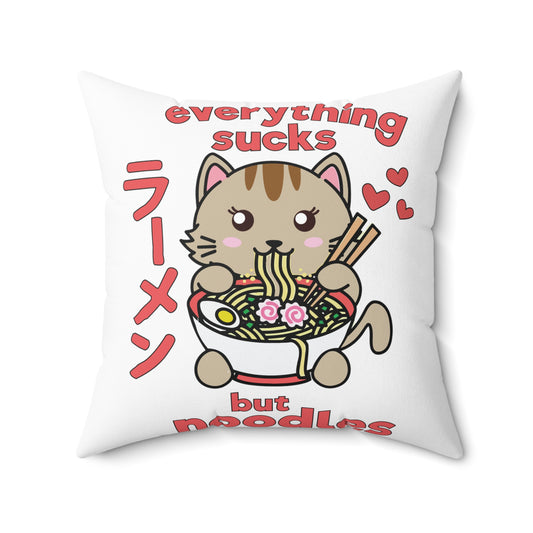 Funny Novelty Kittens Gift Retro Vintage Sunset Silhouette Men Women  Spun Polyester Square Pillow