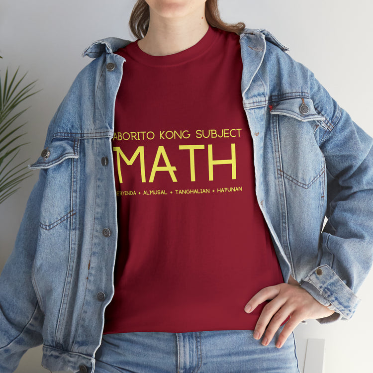 Shirt Funny Math Meryenda Almusal Tanghalian Hapunan Pinoy Food T-Shirt Unisex Heavy Cotton Tee