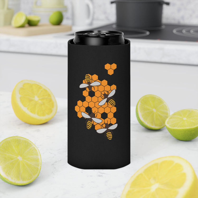 Beehive Bees Beekeeper Environmentalist Yellow Bee Hive Lover Graphic T Shirt Can Cooler