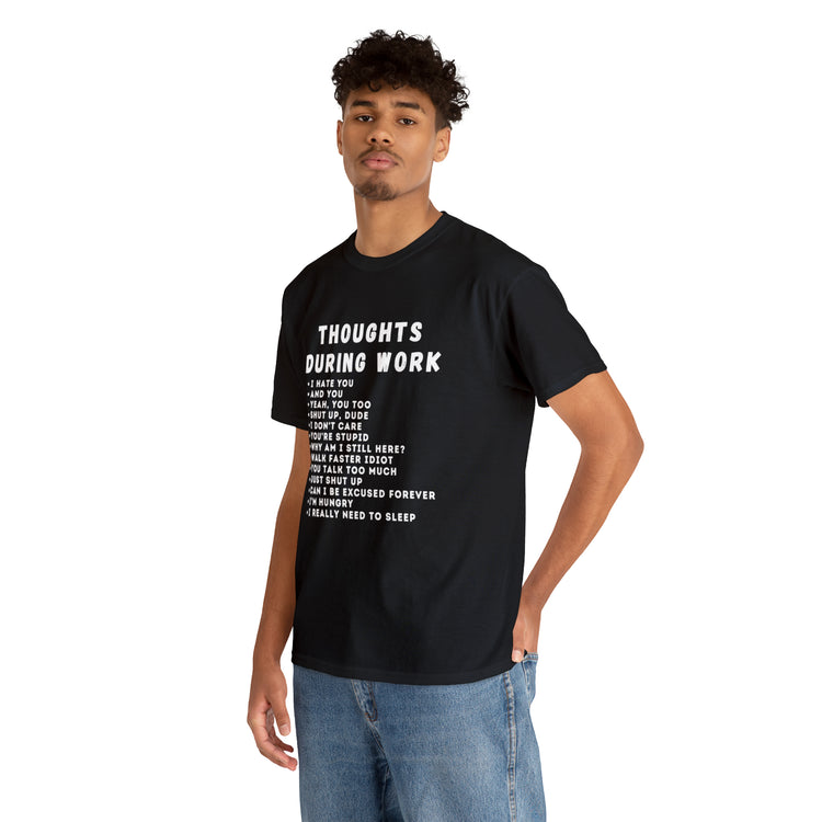 Shirt Funny Thoughts While Working Introverts Serenity Mindfulness Professional Inner T-Shirt Unisex Heavy Cotton Tee