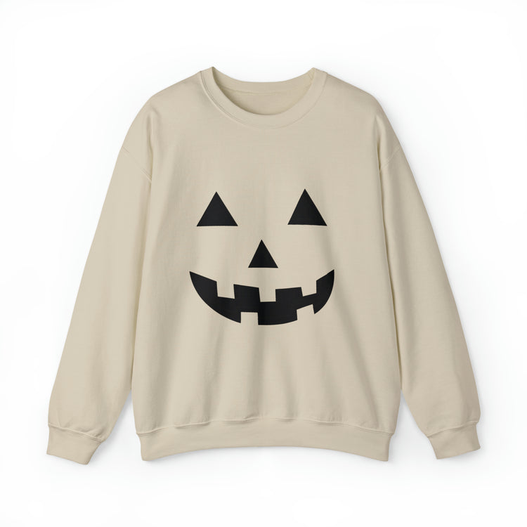 Humorous Pumpkins Illustration Tricks Treats Graphic Gag Unisex Crewneck Sweatshirt