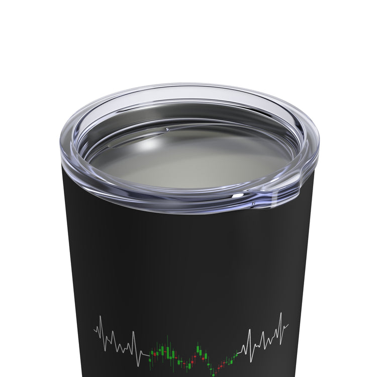 Hilarious Trading Enthusiasts Pulsation Graphic Mockery Pun Humorous Stockholders Heartbeat Illustration Gags Tumbler 10oz