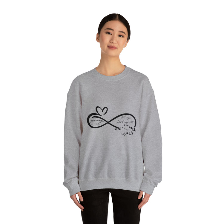 Vintage Memorial Heart Love Sign Grieving Illustration Wife Unisex Crewneck Sweatshirt