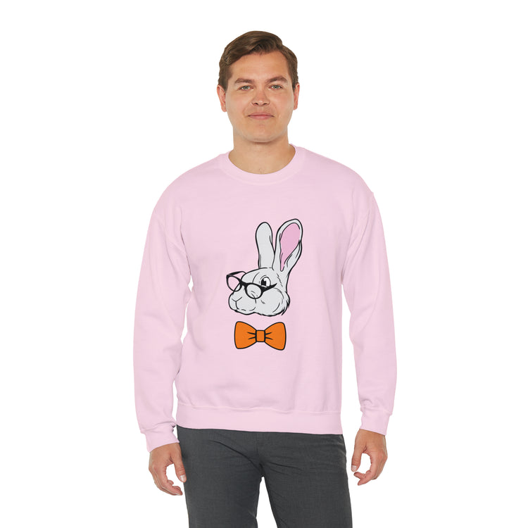 Funny Christian Egg Hunting Brainy Nerd Bunny Unisex Crewneck Sweatshirt